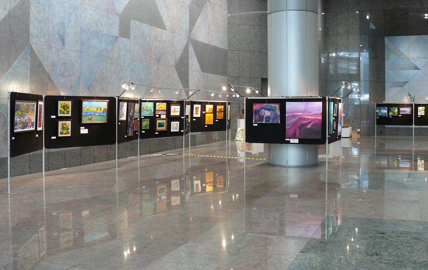 Artworks on display at the As We Are Art Award, Central Park Building Foyer