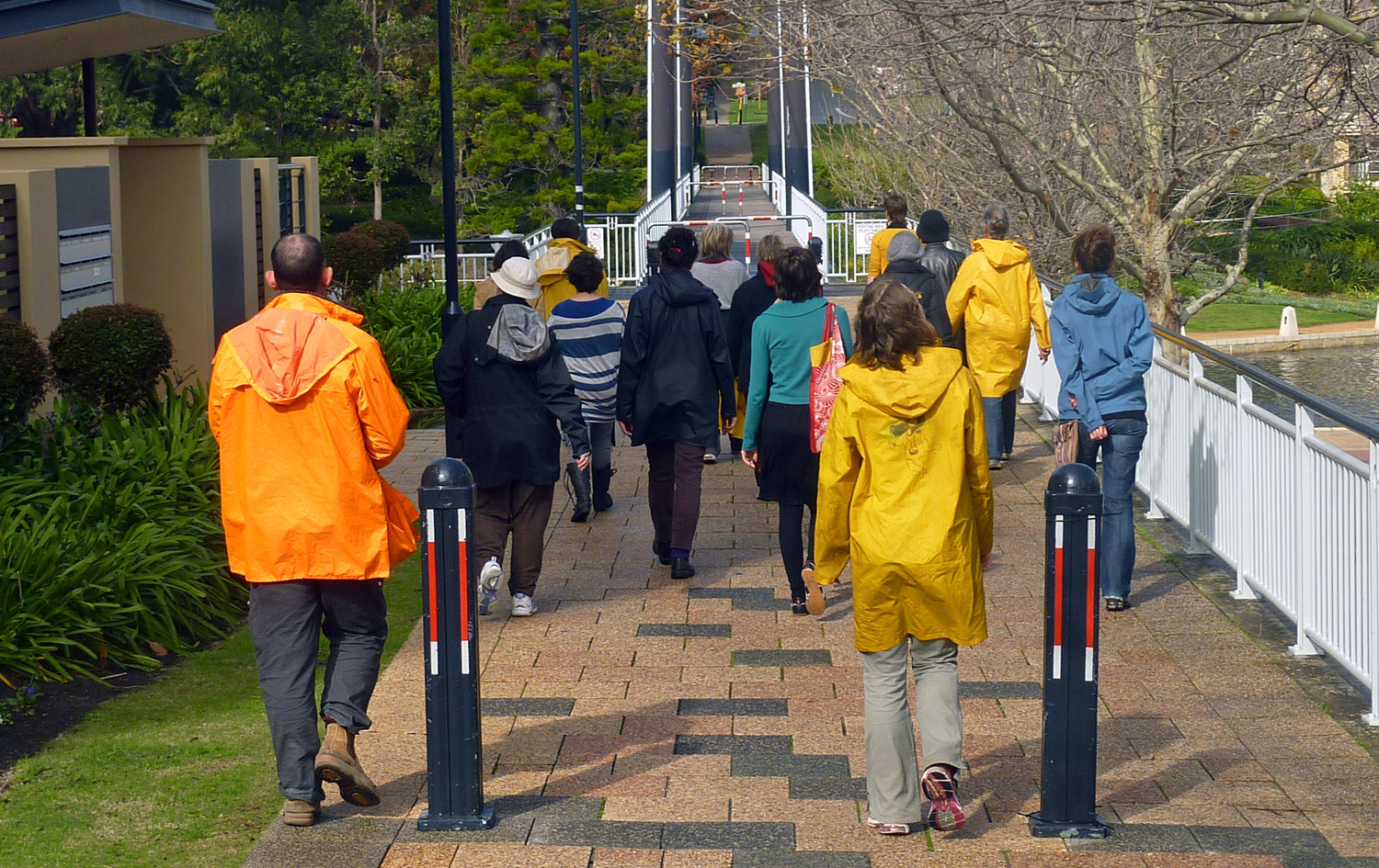 Participants taking a silent walk through East Perth at the Walking and Mapping workshop with Ailsa Grieve